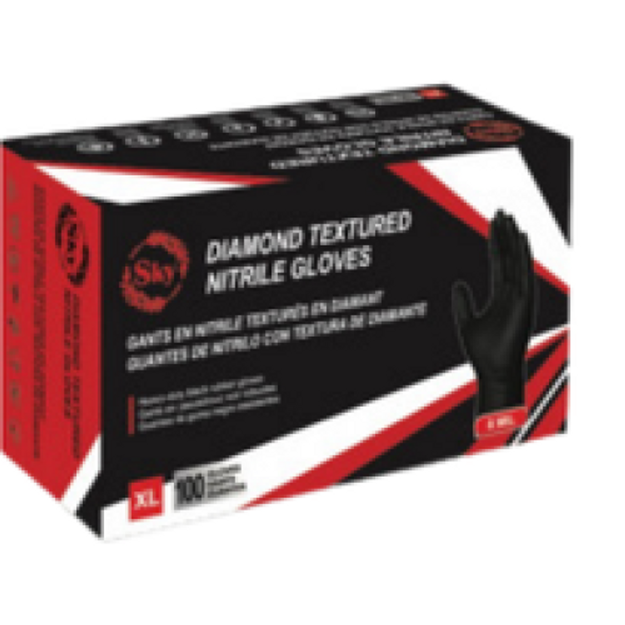 SKY DIAMOND Orange Textured Nitrile Gloves (8MIL)