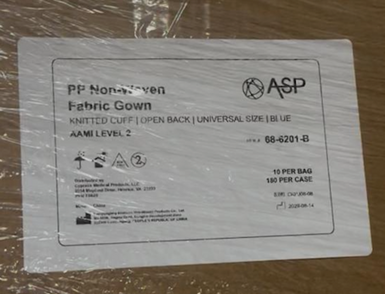 PP Non-Woven Fabric Gown - CASE (180 each/case) - MOQ 1 pallet (24 cases) PP Non-Woven Fabric Gown - CASE (180 each/case) - MOQ 1 pallet (24 cases)
