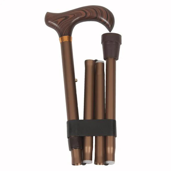 EA/1 PCP ADJUSTABLE CANE 33"- 37" FOLDING (DERBY HANDLE) MATTE BRONZE