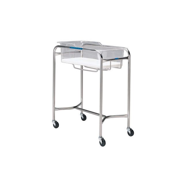 Bassinet Stand, Stainless Steel with Basket and Pad