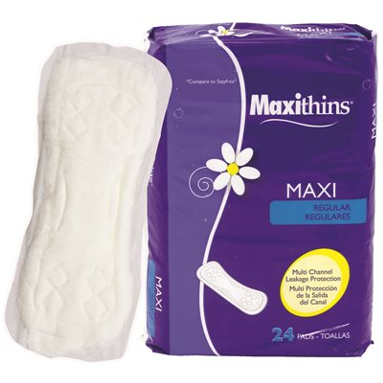 Hospital Specialty Company MT48044 Sanitary Pads with Adhesive Maxi-Thin, Regular, 8-Channel (MT48044)