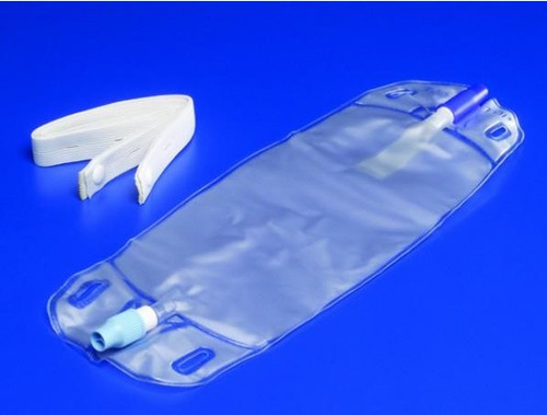 Kendall 145514 CURTIY URINE Leg Bag 17OZ (500ML) ANTI-REFLUX VALVE W/LEG STRAPS - Case of 50