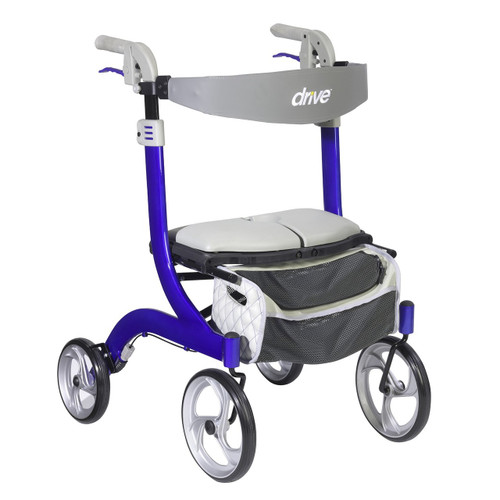 Drive Medical RTL10266BL-HS Nitro DLX Euro Style Walker Rollator in Sleek Blue Frame Drive Medical RTL10266BL-HS Nitro DLX Euro Style Walker Rollator in Sleek Blue Frame