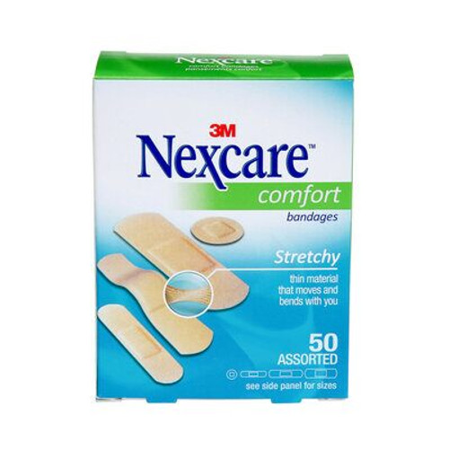 3M CS201 Nexcare Comfort Assorted Plastic Bandages, 50/Box
