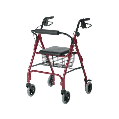 Medline G07886RD GUARDIAN ALUMINUM ROLLATOR,ECONO,RED