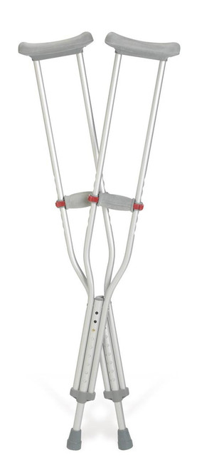 Medline G91-214-8 Dot Aluminum Crutches, Adult, Red