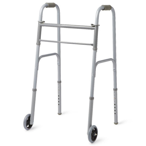 Medline MDS86410W54B BASIC WALKER,2-BUTTON with 5" WHEELS,CS 4/CS