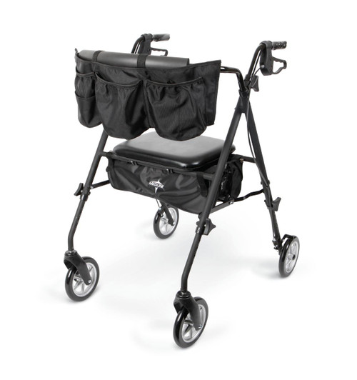 Medline MDS86835HE ROLLATOR, STEALTH, MATTE BLACK