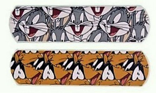 Derma Sciences 1075737 Looney Tunes Bandage, Bugs Bunny and Daffy Duck, 3/4" Width, 3" Length