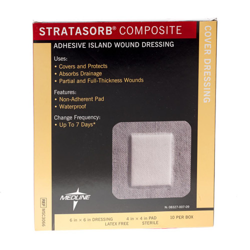 Medline MSC3066 Stratasorb Composite Dressings, 6"x6" (Case of 100)