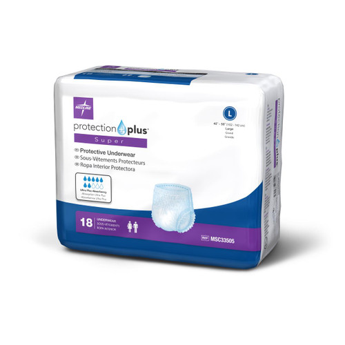 Medline MSC33505 UNDERWEAR,PROTECTIVE,PULLUP,L,4/18S CS 72/CS