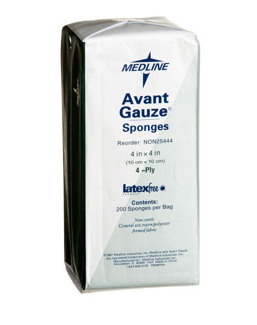 Medline NON25444 GAUZE,SPONGE,AVANT,4"X4",4-PLY,Non-Sterile,LF CS 2000/CS