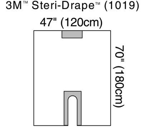 3M-1019 Steri-Drape™ Long U-Drape 119.4cm X 180.3cm BX/10 3M-1019 Steri-Drape™ Long U-Drape 119.4cm X 180.3cm BX/10