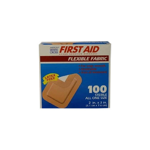 First Aid Flexible Adhesive Bandages - Flexible Patch, 2" x 3" Adhesive Bandage, 100/bx (1617033)