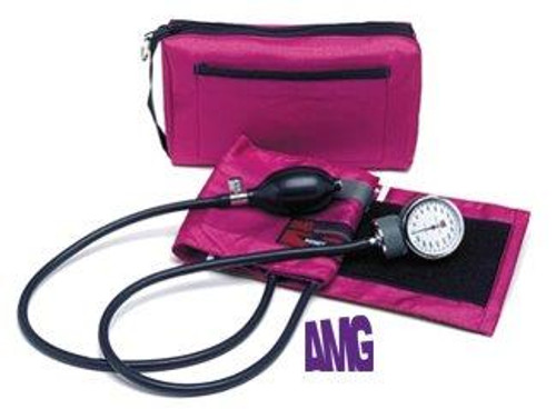 AMG 106-352 SPHYGMOMANOMETER ANEROID COLOR PRO, ADULT CUFF, MAGENTA W/ CARRY CASE