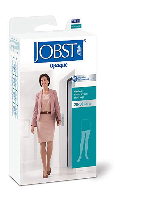 BSN-7522209 PR/1 JOBST OPAQUE WOMEN, THIGH HIGH W/SIL DOT BAND, 20-30MMHG, MD, ESPRESSO, CLOSED TOE