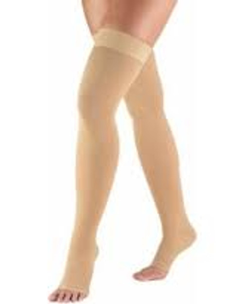 BSN-7523508 PR/1 JOBST OPAQUE WOMEN, THIGH HIGH W/SIL DOT BAND, 30-40MMHG, LG, HONEY, OPEN TOE