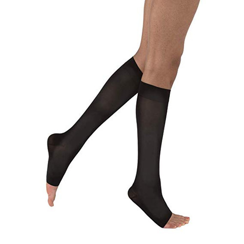BSN-7848821 PR/1 JOBST OPAQUE WOMEN, KNEE HIGH, 30-40MMHG, LG, FULL CALF, CLASSIC BLACK, OPEN TOE