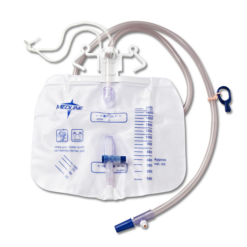 Medline DYND15210LL Urinary DRAINAGE BAG, 2000ML, SIDE-TAP (Case of 20) Medline DYND15210LL Urinary DRAINAGE BAG, 2000ML, SIDE-TAP (Case of 20)