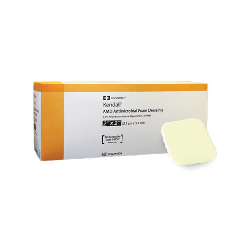 ANTIMICROBIAL FOAM DRESSING, 2" X 2", BX/25