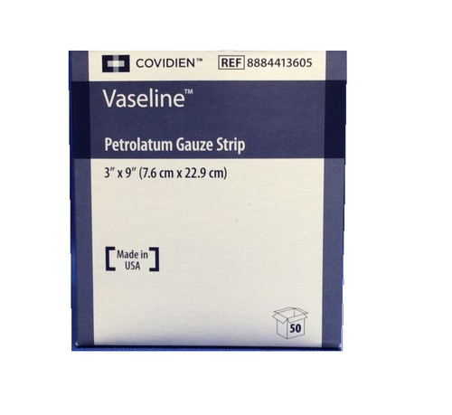 Covidien 8884413605 VASELINE PETROLATUM GAUZE, 3" X 9", STERILE, NON-ADHERENT (CS4) BX/50