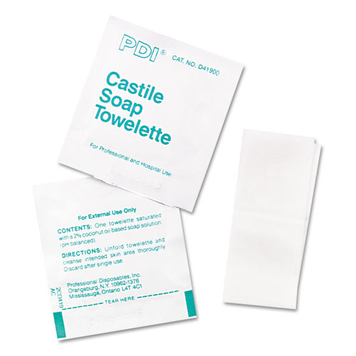 PDI D41900 H776D419002L BX/100 CASTILE SOAP TOWLETTES PDI D41900 H776D419002L BX/100 CASTILE SOAP TOWLETTES