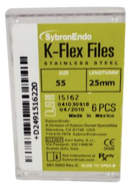 Kerr 15162 Sybron K-Flex Files 25mm #55 (Kerr 15162)