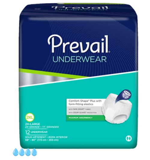 Prevail PV-513 Brief Protective Underwear Prevail Large 44" - 58" waist 18/pkg 4pkg/Case (Prevail PV-513)