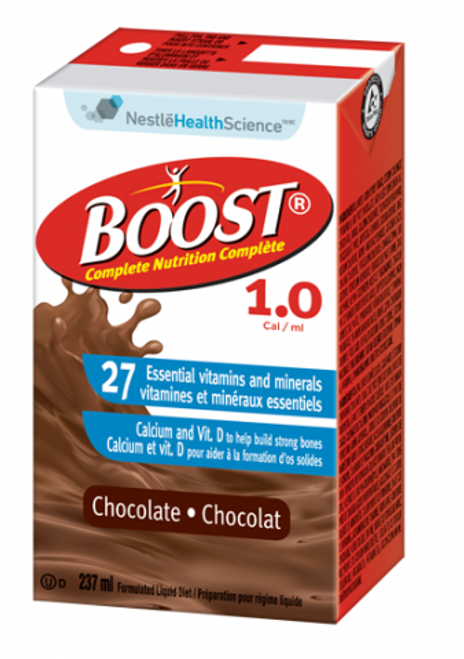 Nestle Nutrition 9521635 Boost 1.0 Standard Chocolate 237ml (8oz) tetras 27/Case Nestle Nutrition 9521635 Boost 1.0 Standard Chocolate 237ml (8oz) tetras 27/Case