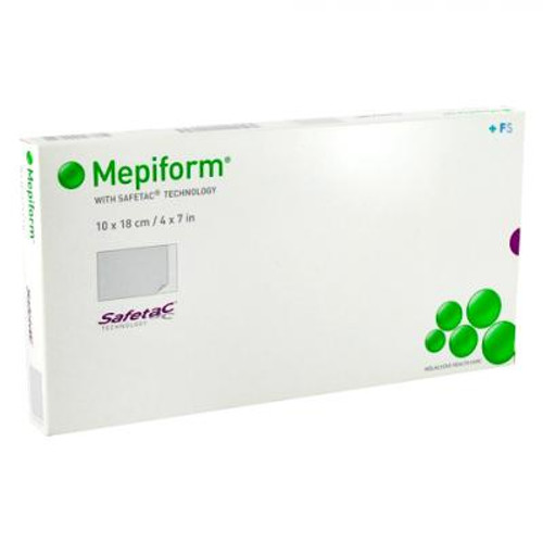 Molnlycke 293400 Mepiform Self-Adherent Silicone Scar Dressing 10 cm x18 cm - Case of 12