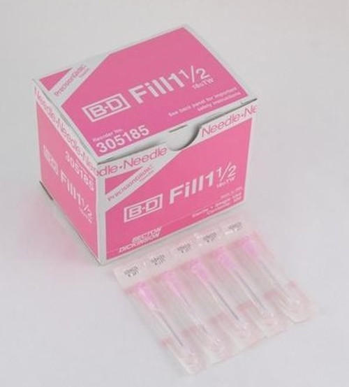 BD 305185 fill sterile hypodermic needle - 18 G x 1.5" (10 x BX/100)