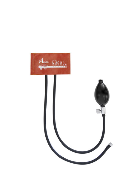 Amico CR2-LF07O-2BVSF 2-Piece Infant Blood Pressure Cuff w/ 2 Tubes - w/ Inflation Bulb, and Female Threaded Screw Amico CR2-LF07O-2BVSF 2-Piece Infant Blood Pressure Cuff w/ 2 Tubes - w/ Inflation Bulb, and Female Threaded Screw