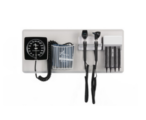 Wallboard-Mounted Diagnostic Station with Ophthalmoscope, Otoscope, Specula Dispenser, Aneroid