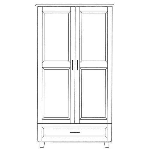 Novum LEX-W36D LEXINGTON SERIES Wardrobe, 2 Doors/1 Drawer, 36" Interior, 39.5"W X 25"D X 72"H Novum LEX-W36D LEXINGTON SERIES Wardrobe, 2 Doors/1 Drawer, 36" Interior, 39.5"W X 25"D X 72"H