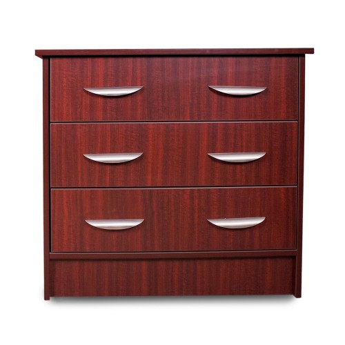 Novum MON-3DCM Monroe Series Chest, 3 Drawers, 32"W X 17"D X 29"H, Mahogany