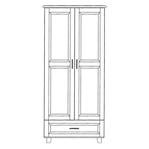 Novum EMB-W362D EMBASSY SERIES Wardrobe, 2 Doors, 2 Drawers, 29.5"W x 23"D x 78"H, Embassy Series (Novum EMB-W362D)