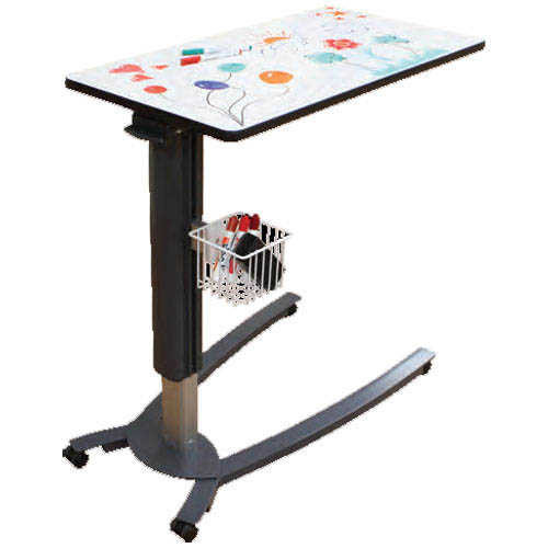 Novum iOBT-SWB-GU Single Top Laminate, White Board Top, Grey U- Base: Pneumanlift, Intergrated easy rail