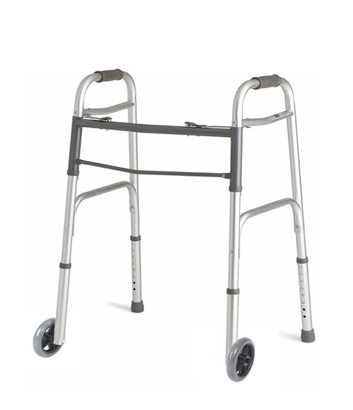 MOBB Health Care MHRFW Folding Aluminum Walker with Wheels MOBB Health Care MHRFW Folding Aluminum Walker with Wheels