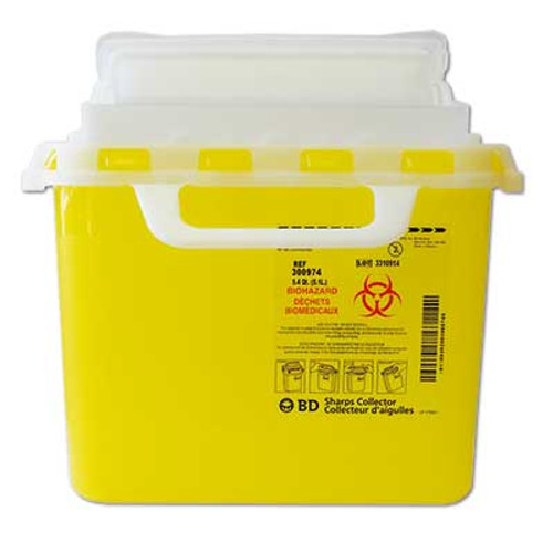 BD 300974-CA SHARPS Collector POINT-OF-USE Horizontal entry 5.1L (4.5qt) 20/case