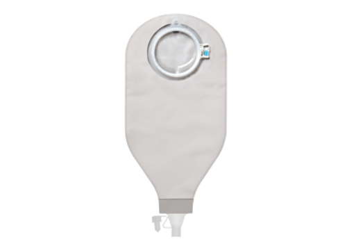 Coloplast 18602 SenSura® Mio Click 2-pc high output pouch, wide-lumen outlet, opaque with inspection window, blue