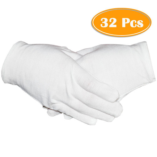 GLOVE COTTON WHITE MEDIUM 1pr/pkg 465-GEOM