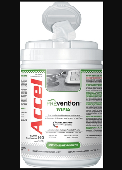 907-100906721 WIPE HARDSURFACE PREVENTION ACCEL && 6 x 7in PK/160 P36