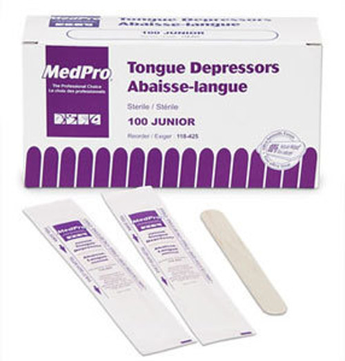DEPRESSOR TONGUE JUNIOR IND WRAP STERILE BX/100 635-118-425 DEPRESSOR TONGUE JUNIOR IND WRAP STERILE BX/100 635-118-425