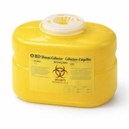 BD 300466 Sharps Collector — 3.1 L Yellow Funnel-Cap — Each — Three-quarter hero (primary product image)