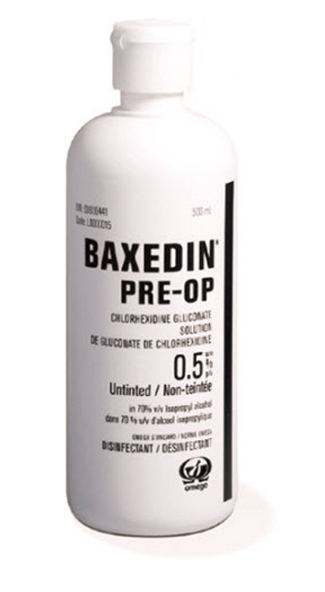 OMEGA LABORATORIES L0000003 Cleanser Baxedin Pre-Op 500ml - Tinted OMEGA LABORATORIES L0000003 Cleanser Baxedin Pre-Op 500ml - Tinted