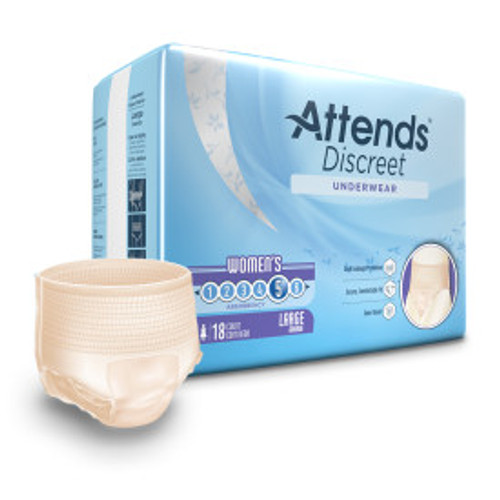 Attends - ATT ADUF30 - 43546 - Attends Discreet Underwear, Female, L - 4 bags of 18
