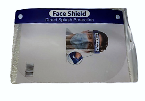 Face Shield Direct Splash Protection, 13"x10", Plastic, 100/Case, Case