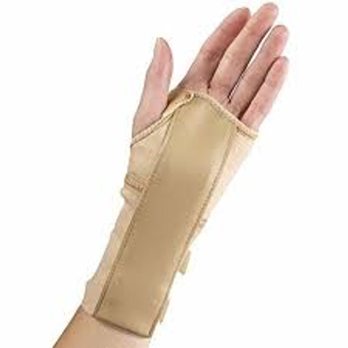 Airway - AIR 0033L-M - EA/1 CHAMPION MEDIUM ELASTIC WRIST SPLINT LEFT HAND MD (6 3/4 - 7 1/2") PADDED CLOSURE BEIGE