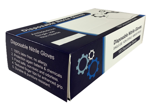 Disposable Nitrile Glove, Ambidextrous, Non-Sterile, Latex-Free, Textured Finger Tips, Medium, BX/100, BX Disposable Nitrile Glove, Ambidextrous, Non-Sterile, Latex-Free, Textured Finger Tips, Medium, BX/100, BX