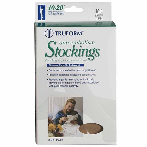 TRUFORM 1473 Compression 18mmHg Thigh stockings, white (short, reg, long) L-XL